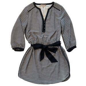 Banana‎ Republic Navy and White Chainlink Patterned Dress Size 6